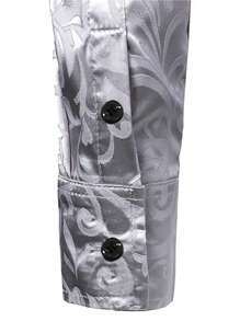Men's Elegant Jacquard Long Sleeve Shirt, Spring/Autumn