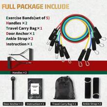 Resistance Bands Set For Men And Women -Exercise Bands With Handles, DoorAnchor, Ankle Straps - Perfect For Heavy Resistance Training, Physical Therapy, Yoga,Home Workouts -Shape Your Body - 彩色 - 查看 4