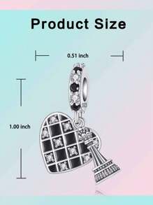 Silver Plated Charm Black And White Chess Love Pendant Charm Pendant Ball Suitable For Bracelets DIY Women's Jewelry - Silver - View 5