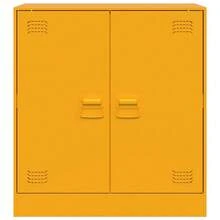 VidaXL Sideboard Mustard Yellow 67x39x73 Cm Steel - 白色 - 查看 5