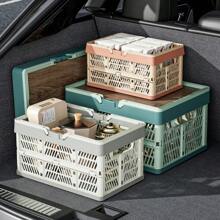 1 pieza Cesta de picnic plegable para exteriores, caja organizadora. Cesta plegable y apilable con contenedores de plástico para picnics. Gran capacidad como cesta de compras para supermercado, tienda minorista, camping.