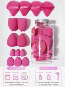 14-Piece Makeup Sponge Set Makeup Sponge Mixer 7 Powder Puffs 4 Makeup Sponges And 3 Finger-Wrapped Makeup Sponges For Liquid Foundation Powder Concealer And Cream.
