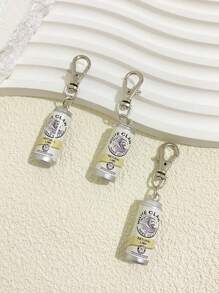 3pcs Cartoon Casual Resin Beer Can Pendant, Keychain For Women, Lobster Claw Keychain, Fashion Jewelry Accessories, Suitable For Bag Decor, Best For Birthday And Holiday Gifts