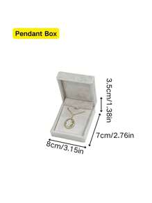 1pc Gray Magnolia Pearl Velvet Jewelry Storage Box For Ring, Necklace - Multicolor - View 8