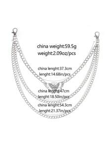 1pc Fashionable Minimalist Hollow Butterfly Pants Chain - Multicolor - View 5