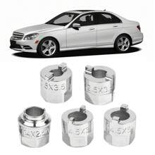 5pc Strut Nut Tool Set AUDI VW Mercedes Suspension Refit Tools - Silver - View 3