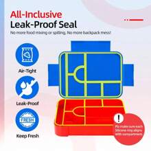 Adorable Pattern Kids Lunch Box Portable Divided Microwave Oven Bento Box Leakproof Food Container For Back To School Kitchen