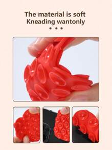 1pc Double-Sided Heart-Shaped Silicone Suction Cup, Washable Phone Silicone Suction Cup, Anti-Slip Fixed Suction Cup Phone Holder Compatible With IPhone, Android Phone, Gift For Birthday, Family, Friends Phone Stand, Phone Accessories