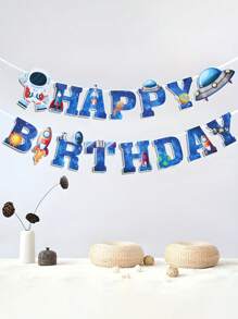 1 Bộ Banner Chúc Mừng Sinh Nhật Hình Phi Hành Tinh, Banner Chúc Mừng Sinh Nhật Hình Phi Hành Tinh Tên Lửa, Trang Trí Treo Phông Nền Tiệc Sinh Nhật, Banner Phông Nền Treo Tường Tiệc Lễ Hội - phi hành gia không gian - Xem 5