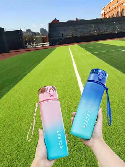 Ombre Gradient Sports Water Bottle, Student School Use Water Bottle, Portable Large Capacity Drinkware For Men & Women, Summer