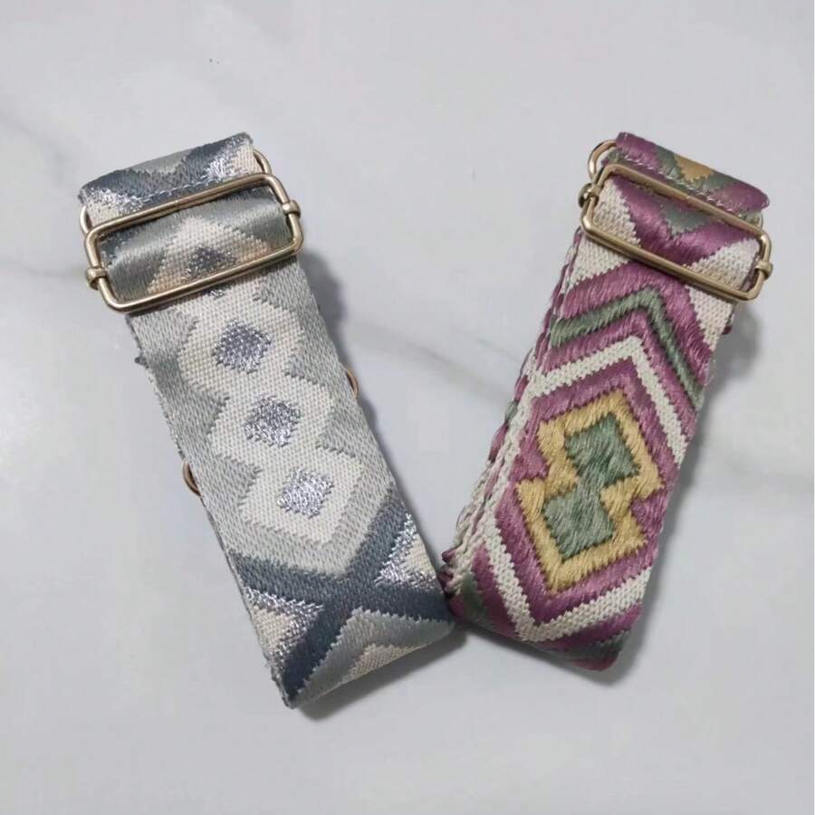Unisex Geometric Retro Pattern Jacquard Strap, Simple Fashionable Casual Daily Wear - Multicolor - View 1