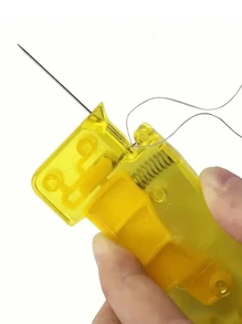 1pc Lemon Yellow Automatic DIY Hand Sewing Threader, Suitable For Household Handicraft And Sewing Supplies