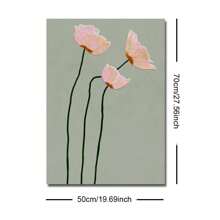 1 pezzo Stampa su tela artistica da parete floreale vintage dei papaveri, senza cornice, in stile minimalista giapponese-scandinavo, decoro rustico vintage per camera da letto, soggiorno, appartamento, dorm, decorazione moderna per la casa