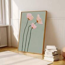 1 pezzo Stampa su tela artistica da parete floreale vintage dei papaveri, senza cornice, in stile minimalista giapponese-scandinavo, decoro rustico vintage per camera da letto, soggiorno, appartamento, dorm, decorazione moderna per la casa