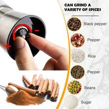 Salt Pepper Grinder Stainless Steel Glass Shaker Adjustable Mill Coarse Tool NEW - Silver - View 6