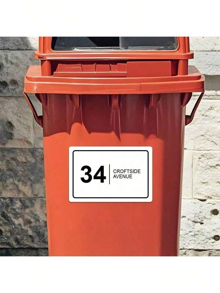 Personalised Wheelie Bin Stickers For House Numbers And Addresses-Customisable Garbage And Recycling Bin Labels For Homes And Commercial Spaces-Weather-Resistant And UV-Proof Stickers For Clear Identification-Ideal For Neighbours, Office Buildings, And Shared Outdoor Areas-Add Your Custom Address Or Number For Effortless Bin Management - White - View 6