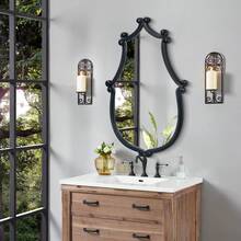 Irregular Wall Mirror - Wall Mirror Decoration Black Wall Decorative Wooden Frame Decoration Four Hanging Methods Suitable For Bathroom, Bedroom, Living Room, Cloakroom, And Entrance