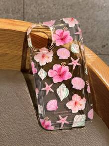 Summer Phone Case Shell Print Clear Case Compatible With IPhone Waterproof Shockproof Anti-Fall Scratch Resistant - Multicolor - View 1