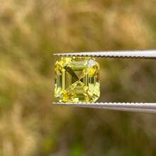 One 100% Yellow Sapphire Loose Asscher Cut Gemstone For Charms Advanced Jewelry Making Materials DIY - Yellow - View 2