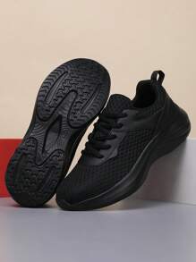 Plus Size Women Breathable Lightweight Running Shoes Women's Low-Top Casual Shoes Women's Sports Shoes, Black Solid Black Work Shoes Men's Sports Shoes Men's Mesh Sneakers Running Shoes, Jogging Shoes - Black - View 5