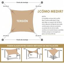 Sombra de Raschel Reforzada para Exteriores 6x4 Metros - Color Crema, Sombreado 90% y Bloqueo UV 95%, Maya Sombra Toldo para Jardin (Varios Colores y tamaños) - Blanco - Ver 5