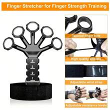 5pcs Strength Trainer Kit With Finger Exerciser, Hand Grip Strengthener, Hand Extension Exerciser, Grip Ball And Forearm Workout Ring For Muscle Building - Black - View 2