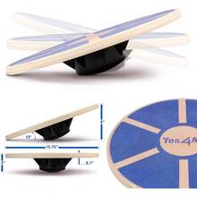 Tabla de Equilibrio de Madera Versátil, Entrenador para Terapia Física, Escritorio de Pie y Entrenamiento de Núcleo con Estabilidad en Ejercicios - A. Azul - Ver 1