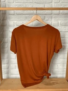Women's Viscolaycra V-Neck Plus Size T-Shirt: The Essential Piece For Your Wardrobe - TRÁI ĐẤT - Xem 2
