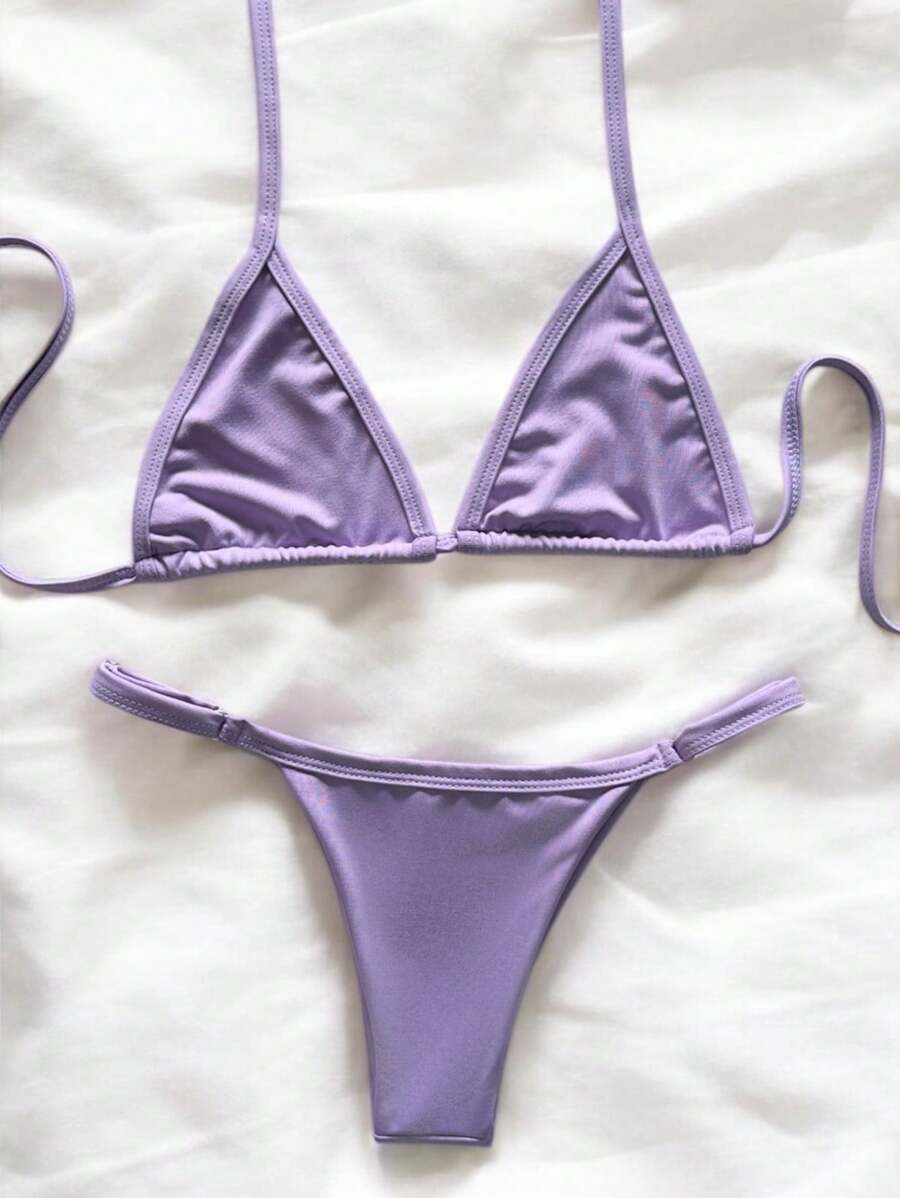 Women Bikini Sets - 紫丁香色 - 查看 1