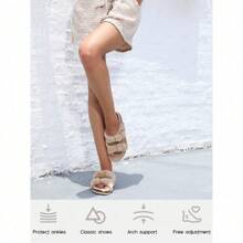 House Shoes For Women,Slippers For Women,Fuzzy Slippers Comfortable Sole, Adjustable Shoulder Strap Slippers For Women Indoor And Outdoor