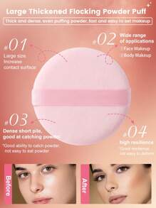 5/15/30/60/80/100PCS Makeup Tools Set Including:10PCS Makeup Sponges+10PCS Mini Makeup Sponges+10PCS Triangle Powder Puffs+10PCS Mini Air Cushion Pwder Puffs+10PCS Circular Powder Puffs - Pink - View 11