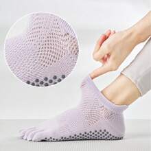 1 Pair Women's Spring Yoga Non-Slip Specialized Five Finger Pilates Socks For Indoor Yoga Training - Multicolor - View 6