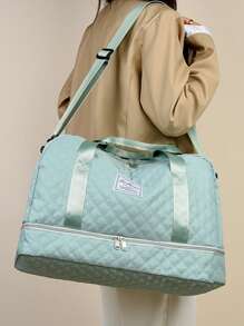 带有独立鞋隔层的极简主义旅行包、多功能瑜伽手提包、轻便健身包、干湿分离衣物收纳袋、可调节肩带，可手提、肩背或斜挎 - 彩色 - 查看 11