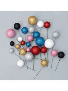 20 Stücke Schaumstoffkugel Tortendekoration, vier Größen und mehrfarbige gemischte Schaumstoffkugeln, Geburtstag, Hochzeit, Junggesellinnenabschied, Taufe, Gender Reveal Party, Rentnerparty, Themenparty Tortendekoration, passend, verschiedene Farben zur Auswahl, geeignet für verschiedene Anlässe (Bitte nach Anbringen des weißen Schlauchs verwenden. Die kugelförmige Oberfläche sollte den Kuchen nicht berühren.)