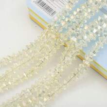 95pcs 6mm Crystal Glass Middle Hole Saucer Beads, Electroplated Colorful DIY Accessories For Shoes, Clothing, Hats, Phone Chains, Jewelry Making