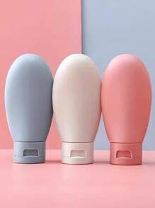 3pcs Travel Set, Squeeze Design, Portable, Leak-Proof, Refillable Cosmetic Containers, Suitable For Toiletries, Shampoo, Body Wash And Lotion, Travel Essential (With Label Cards), Suitable For School, Vacation, Camping, Holiday, Mini Size, Also Suitable For Beach, Bathroom, Bedroom, Large Capacity - Multicolor - View 6