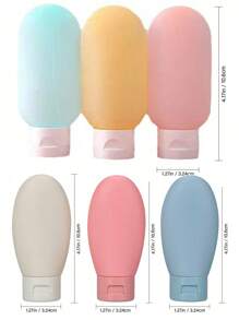 3pcs Travel Set, Squeeze Design, Portable, Leak-Proof, Refillable Cosmetic Containers, Suitable For Toiletries, Shampoo, Body Wash And Lotion, Travel Essential (With Label Cards), Suitable For School, Vacation, Camping, Holiday, Mini Size, Also Suitable For Beach, Bathroom, Bedroom, Large Capacity - Multicolor - View 7