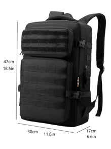 Men's Tactical Backpack, Large Capacity Student Laptop Backpack, Outdoor Multi-Functional Travel Hiking Rucksack Big Bag Camping - Black - View 6