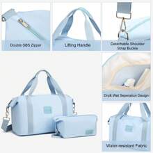 Sea Choice Luggage Set Of 3 Travel Suitcases 8 Wheels Trolley Case 55/65/76 With Travel Bag And Toiletry Bag ABS Lightweight Carry On Suitcase Sets With 8 Wheels TSA Lock YKK Zipper - Blue - View 9