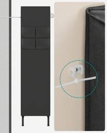 SONGMICS Wardrobe Closet, 65 Inch Heavy Duty Portable Closet, Freestanding Closet Organizer, Clothes Rack With Cover, 2 Hanging Rails, 3 Shelves,4 Side Pockets