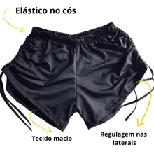 Bikini Sunquini Shorts Beach Sunkini Side Adjustment PoolSimpleCasualDrawstringPleated - 黑色 - 查看 5