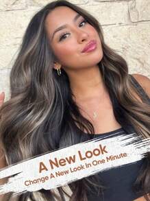 Tóc giả Jessie's Wig Highlights không cần keo, kiểu dáng nâng cấp 4x4, ren cắt sẵn, sóng nhẹ, chân tóc đen, tóc thật 100%, mật độ 180%, dài 16-26 inch, highlight balayage, màu vàng mật ong. - SNATURAL/27 - Xem 10