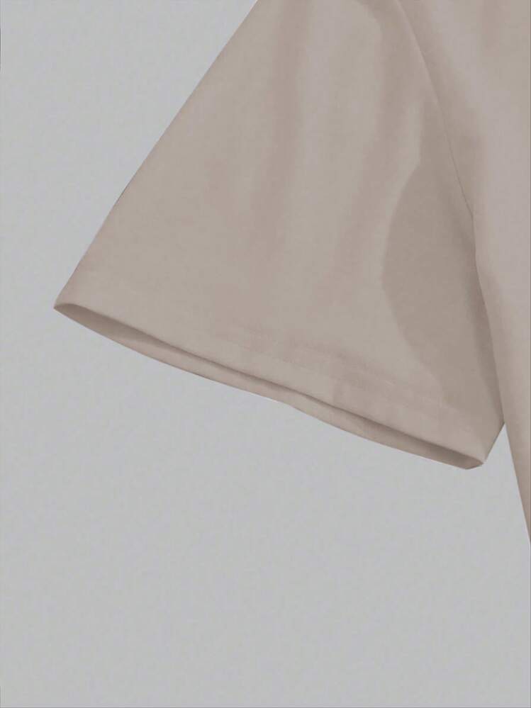 تي شيرت رجالي كاجوال ذو رقبة دائرية بأكمام قصيرة ذ...