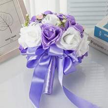 Wedding Bouquet Artificial Bridal Flower Bouquets Wedding Photo Booth Props Wedding Decorations - Black 1pc - View 4