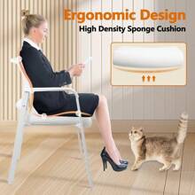 Stackable Arm Chairs With Mesh Back And Fabric Seat Offering Ergonomic Lumbar Support, Suitable For Office, School, Church, Guest And Reception Spaces In Black