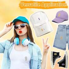 10/20/30pcs Multicolored Embroidered Number Patches, Combination Number Clothing Patches For DIY Decoration On Shirts, Skirts, Pants, Hats, Jeans - Multicolor - View 5