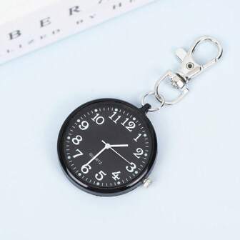 Popular Cute Candy Color Keychain Watch, Minimalist Casual Pocket Watch, 40mm Diameter Arabic Numeral Dial, Quartz Watch Suitable For Men And Women, Gift