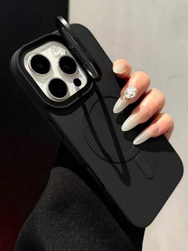 Luxury Camera Holder Full Coverage Magnetic Wireless Charge Phone Case Compatible With IPhone 17ProMax 17 Pro 17 Air 17 16 15 14 13 12 Pro Max 11 Shockproof Bumper Cases Cover