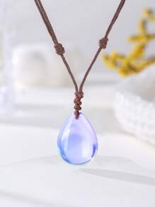 1 件天然疗愈紫水晶、粉水晶宝石手工编织吊坠饰品水晶项链能量护身符珠宝适合朋友聚会礼物 - 編織水滴 - 查看 8