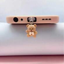 1pc Cute Bear Design Dust Plug Compatible With Apple/Type-C, Dust Protector Cover For Android Phone Charging Port - Multicolor - View 3